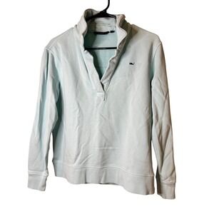 Vineyard Vines Womens XS Light Mint Green French Terry Split Neck Shep Shirt